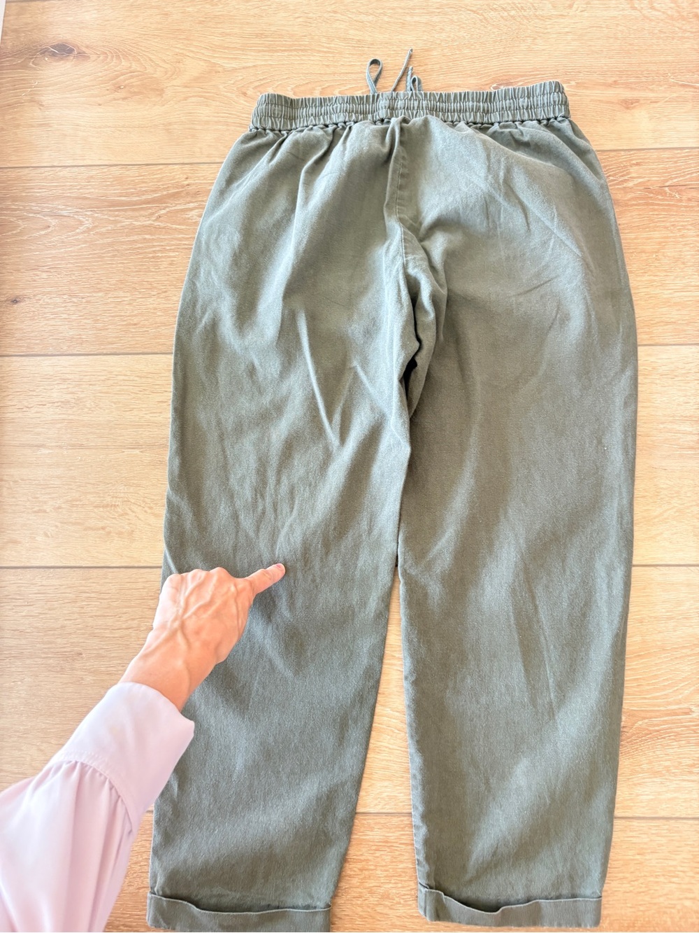 J. Crew Olive Drawstring Joggers Linen-Cotton blend - Picture 7 of 9